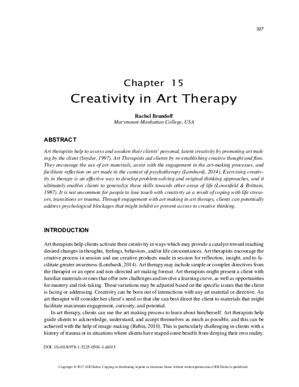 (PDF) Creativity in Art Therapy