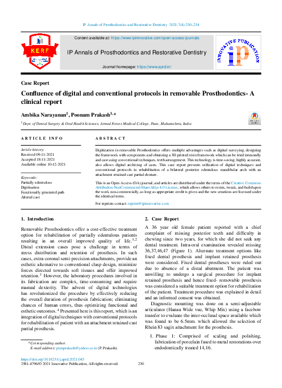 (PDF) Confluence of digital and conventional protocols in removable ...
