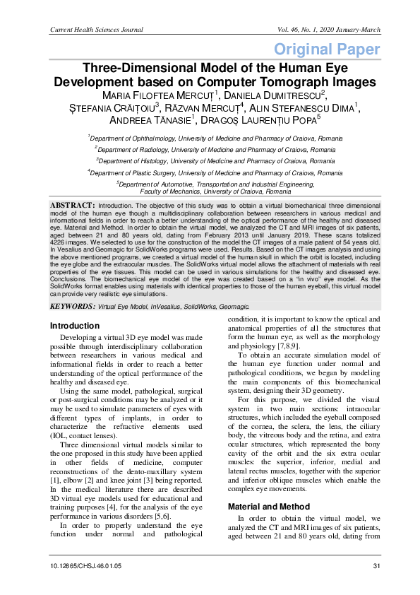(PDF) Three-Dimensional Model of the Human Eye Development based on ...