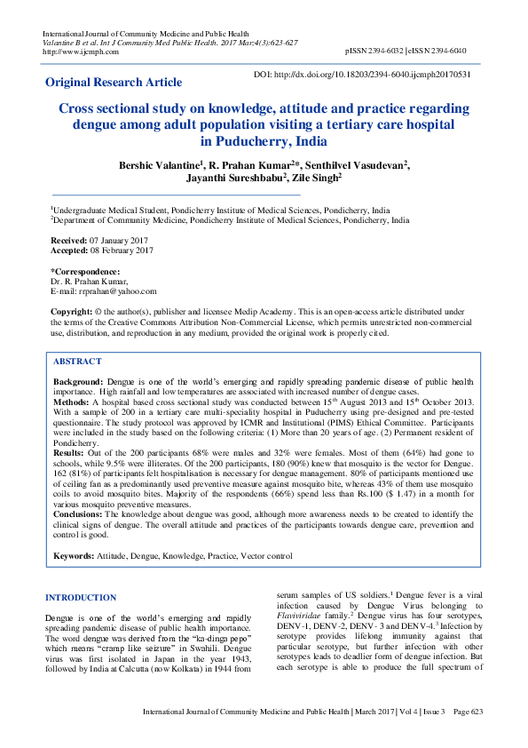 (PDF) Cross sectional study on knowledge, attitude and practice ...