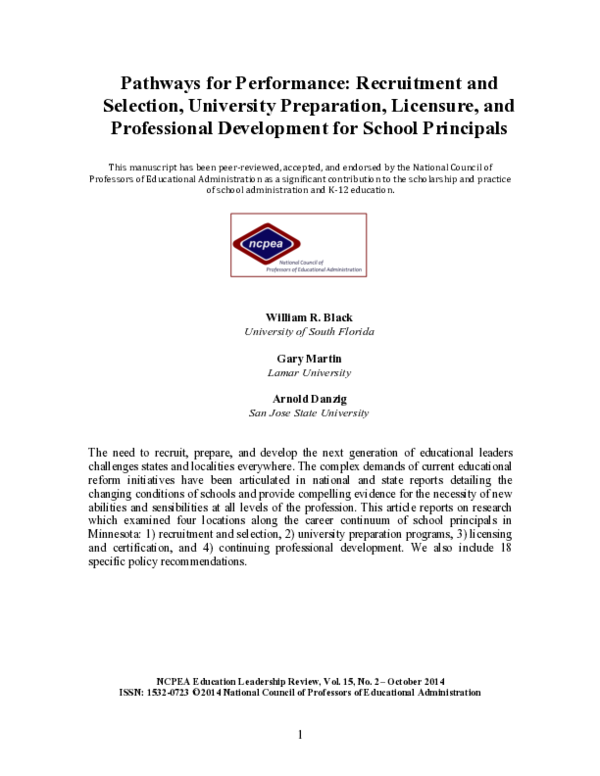 (PDF) Pathways for Performance: Recruitment and Selection, University ...