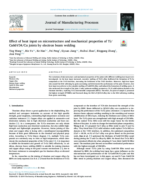 (PDF) Effect of Heat Input on the Microstructure and Mechanical ...