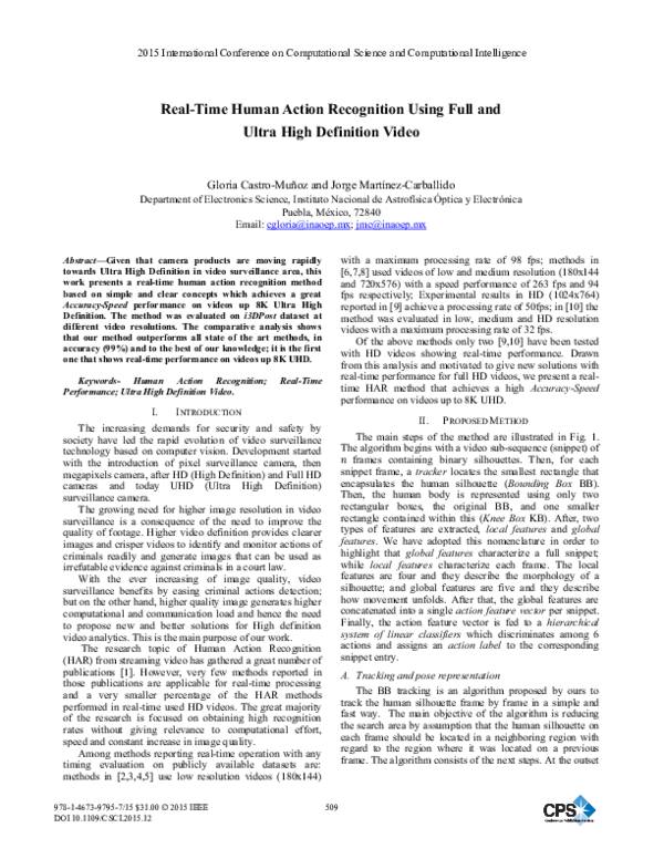 (PDF) Real Time Human Action Recognition Using Full and Ultra High ...