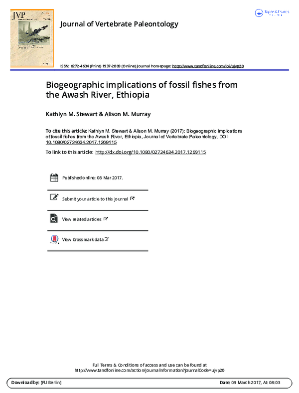(PDF) Biogeographic implications of fossil fishes from the Awash River ...