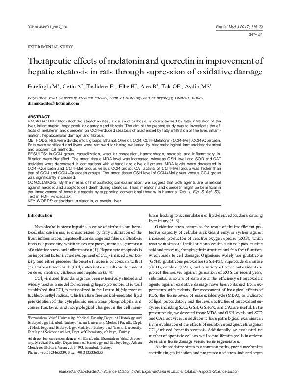 (PDF) Therapeutic effects of melatonin and quercetin on carbon ...