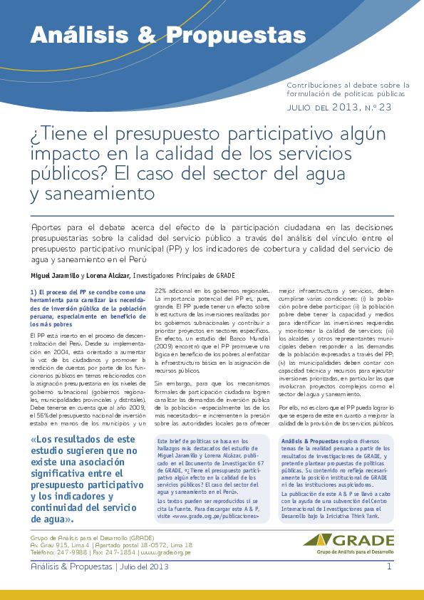 (PDF) ¿Tiene el presupuesto participativo algún impacto en la calidad ...