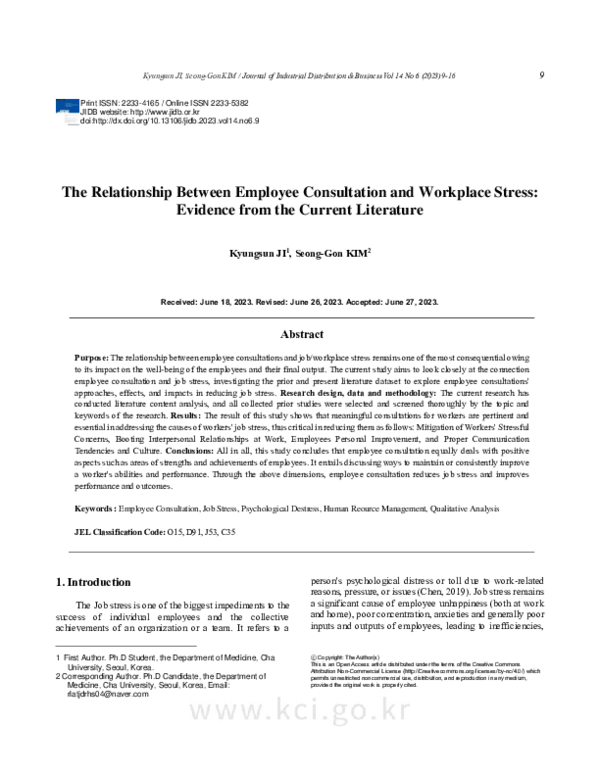 (PDF) The Relationship Between Employee Consultation and Workplace ...