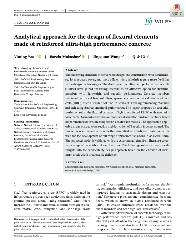 (PDF) Analytical approach for the design of flexural elements made of ...