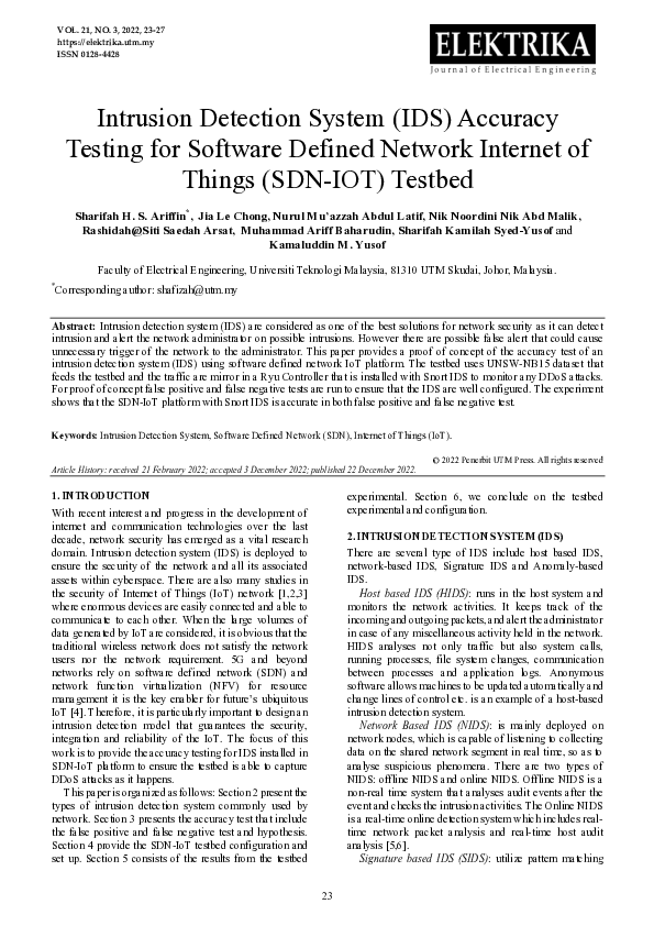 (PDF) Intrusion Detection System (IDS) Accuracy Testing for Software ...