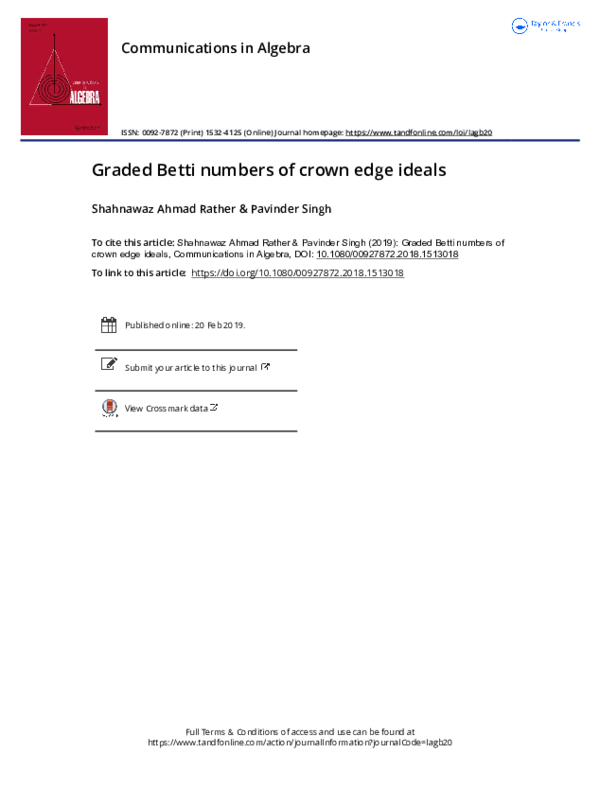 (PDF) Graded Betti numbers of crown edge ideals