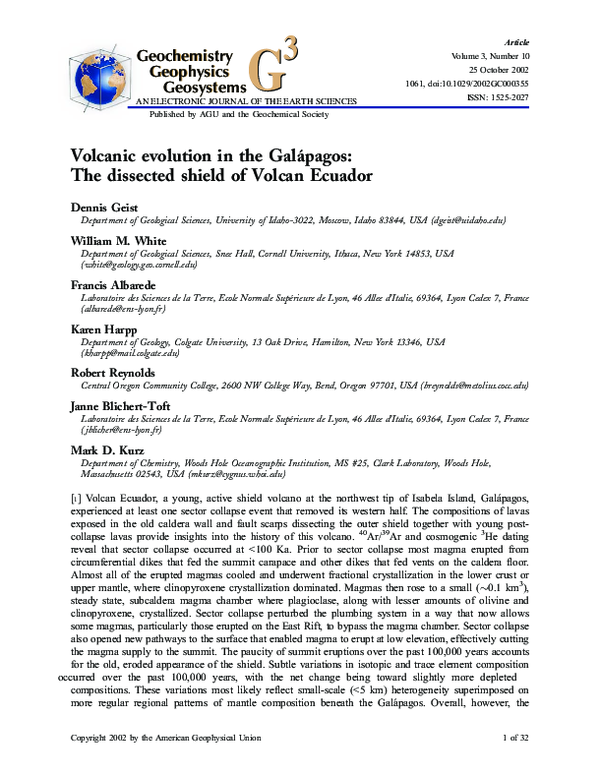(PDF) Volcanic evolution in the Galápagos: The dissected shield of ...