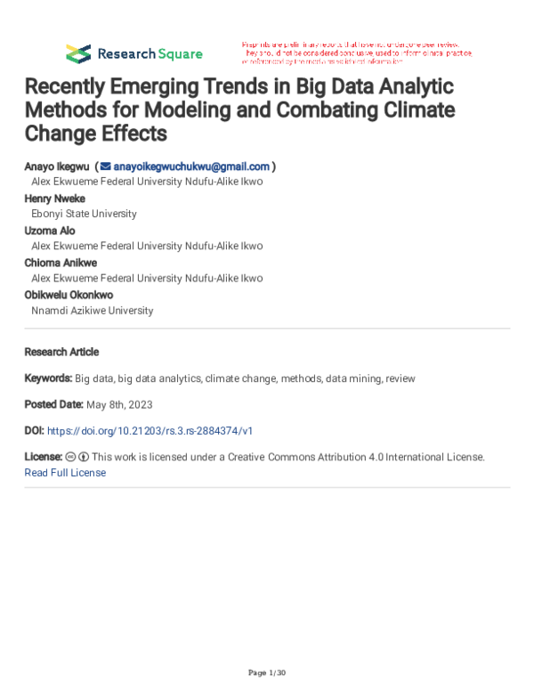 (PDF) Recently Emerging Trends in Big Data Analytic Methods for ...