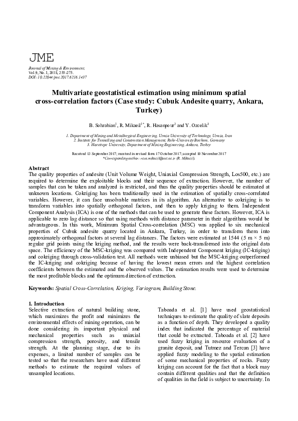 (PDF) Multivariate geostatistical simulation by minimising spatial ...