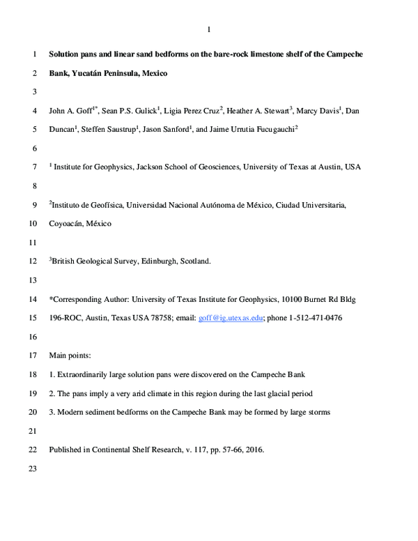 (PDF) Solution pans and linear sand bedforms on the bare-rock limestone ...