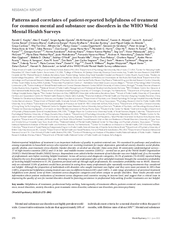 (PDF) Patterns and correlates of patient‐reported helpfulness of ...