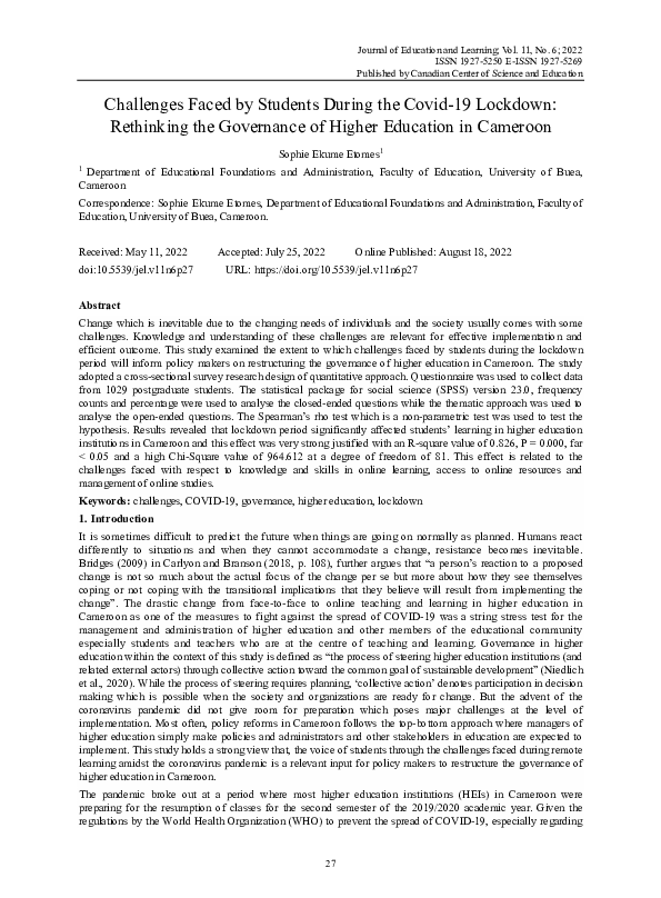 (PDF) Challenges Faced by Students During the Covid-19 Lockdown ...