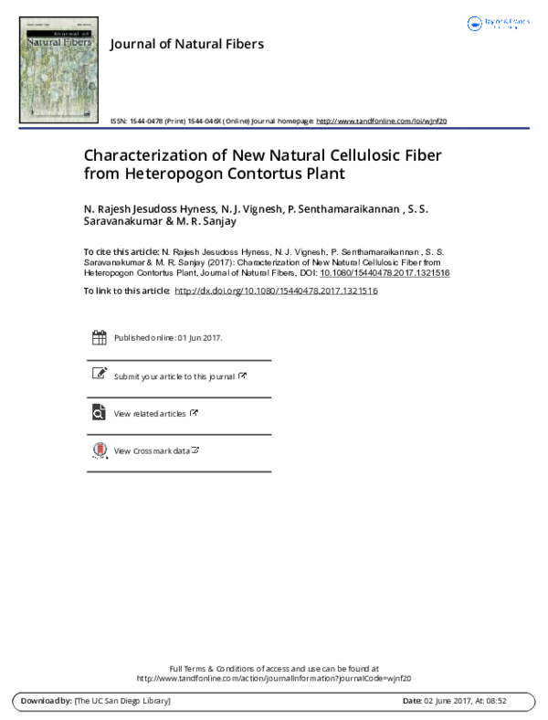 (PDF) Characterization of new natural cellulosic fiber from Lygeum ...