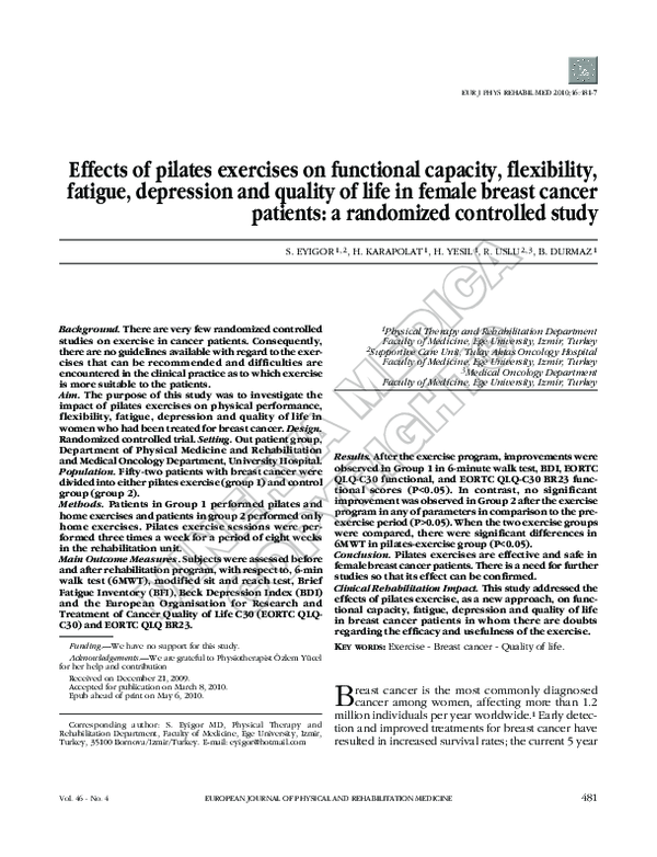 (PDF) Effects of pilates exercises on functional capacity, flexibility ...
