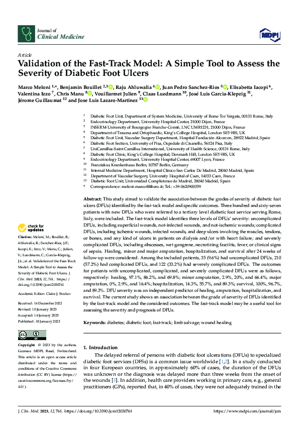 (PDF) Validation of the Fast-Track Model: A Simple Tool to Assess the ...
