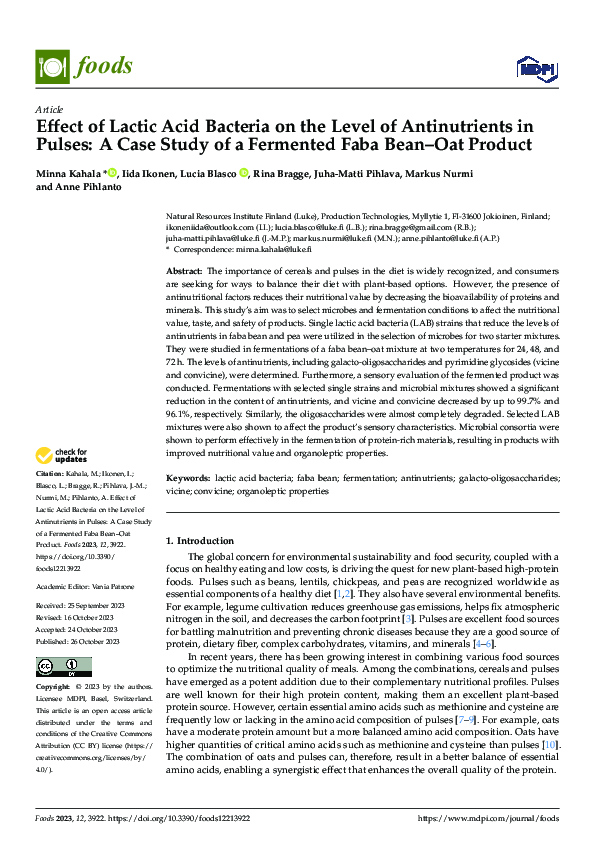 (PDF) Effect of Lactic Acid Bacteria on the Level of Antinutrients in ...