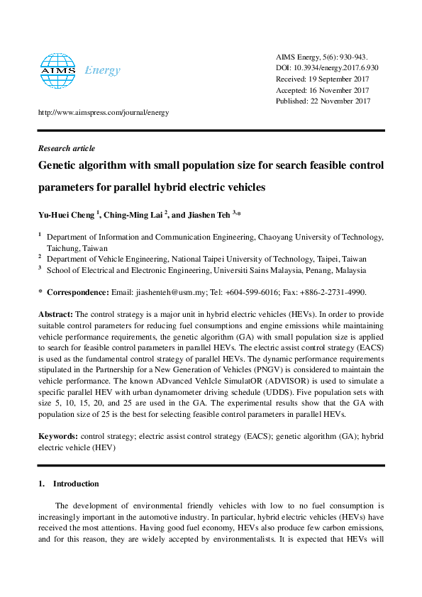 (PDF) Genetic algorithm with small population size for search feasible ...
