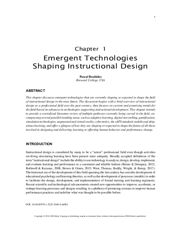 (PDF) Emergent Technologies Shaping Instructional Design
