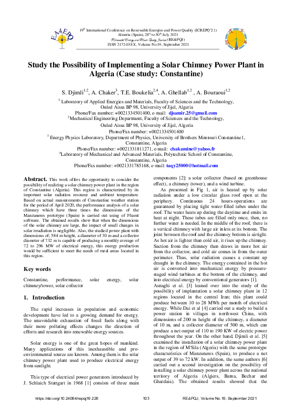 (PDF) Study the Possibility of Implementing a Solar Chimney Power Plant ...