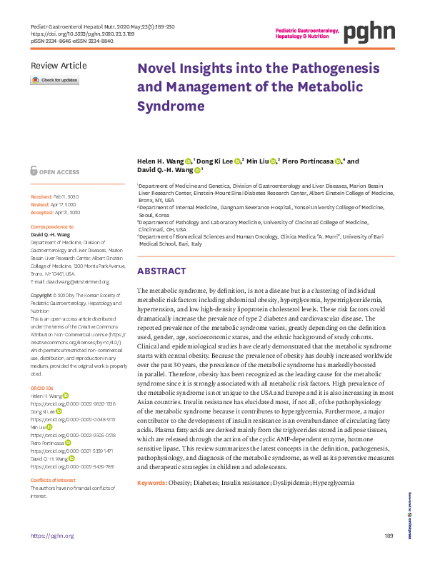 (PDF) Novel Insights into the Pathogenesis and Management of the ...