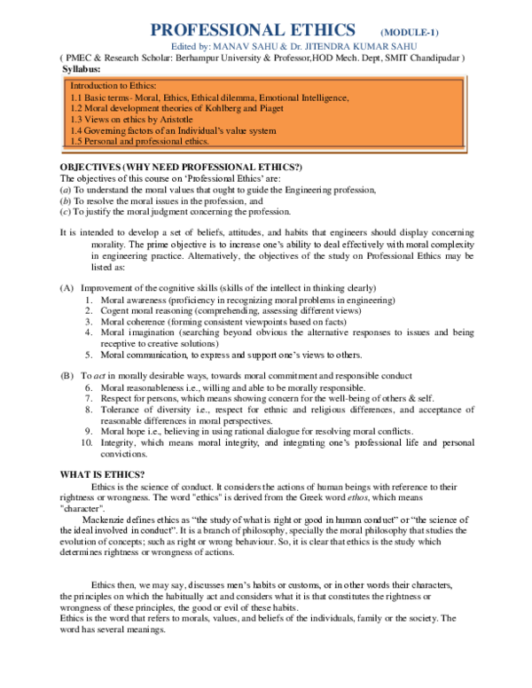 (PDF) Professional etics module - 1.NEW (1)