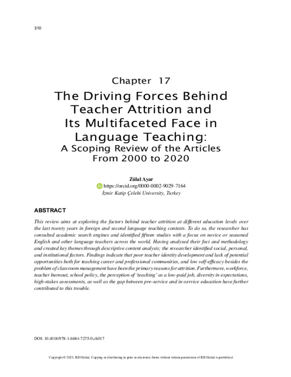 (PDF) The Driving Forces Behind Teacher Attrition and Its Multifaceted ...