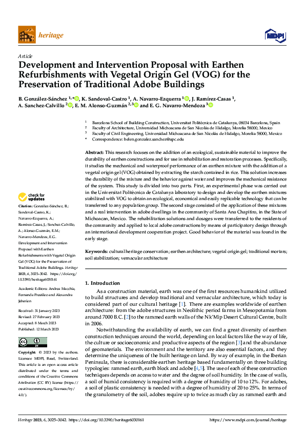 (PDF) Development and Intervention Proposal with Earthen Refurbishments ...