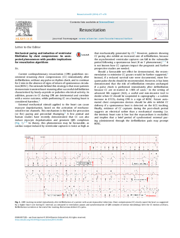 (PDF) Mechanical pacing and induction of ventricular fibrillation by ...