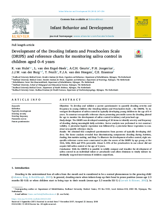 (PDF) Development of the Drooling Infants and Preschoolers Scale (DRIPS ...