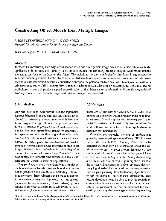 (PDF) Constructing object models from multiple images
