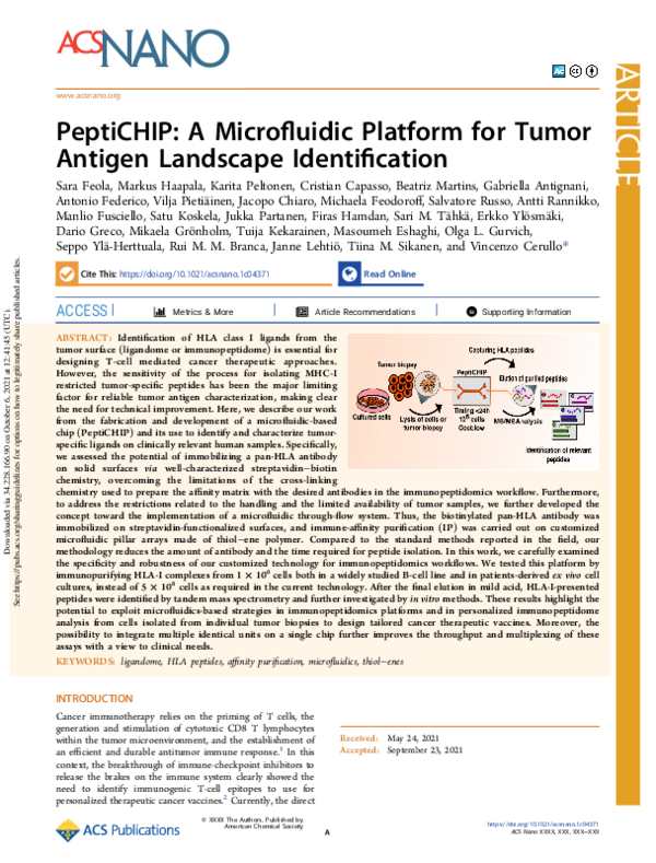 (PDF) PeptiCHIP: A Microfluidic Platform for Tumor Antigen Landscape ...