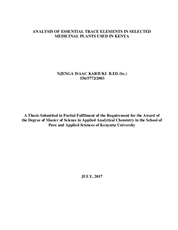 (PDF) Analysis of Essential Trace Elements by EDXRF in Selected ...
