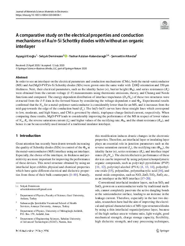 (PDF) A comparative study on the electrical properties and conduction ...