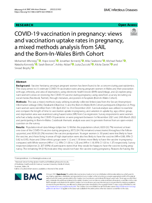 (PDF) COVID19 vaccination in pregnancy views and vaccination uptake