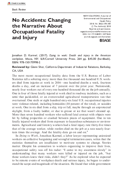 (PDF) No Accidents: Changing the Narrative About Occupational Fatality ...