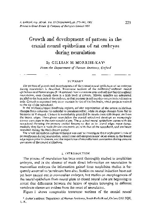 (PDF) Growth and development of pattern in the cranial neural ...