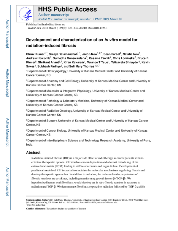 (PDF) Development and Characterization of an In Vitro Model for ...