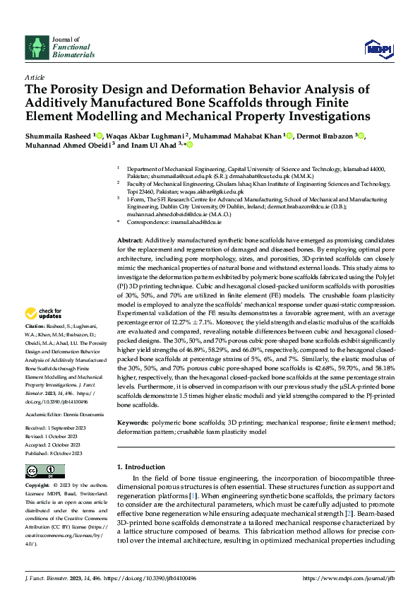 (PDF) The Porosity Design and Deformation Behavior Analysis of ...