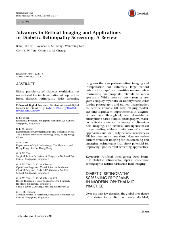 (PDF) Advances in Retinal Imaging and Applications in Diabetic ...