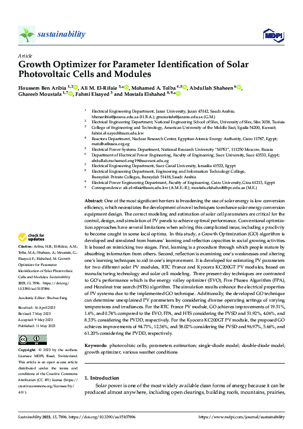 (PDF) Growth Optimizer for Parameter Identification of Solar ...