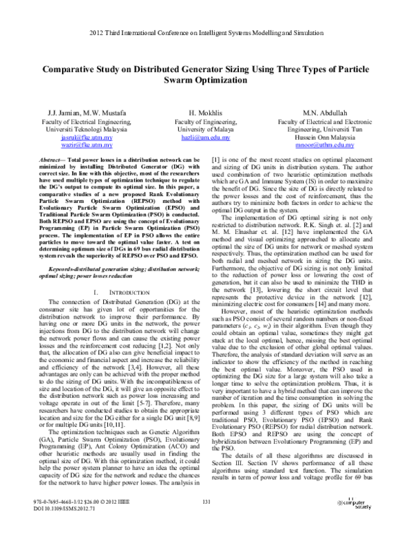 (PDF) Comparative Study on Distributed Generator Sizing Using Three ...