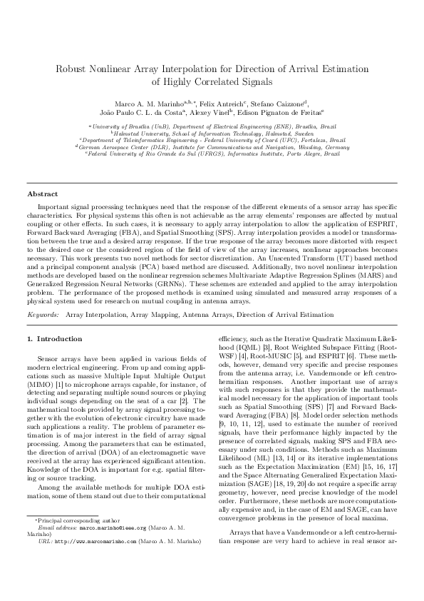 (PDF) Robust Nonlinear Array Interpolation for Direction of Arrival ...