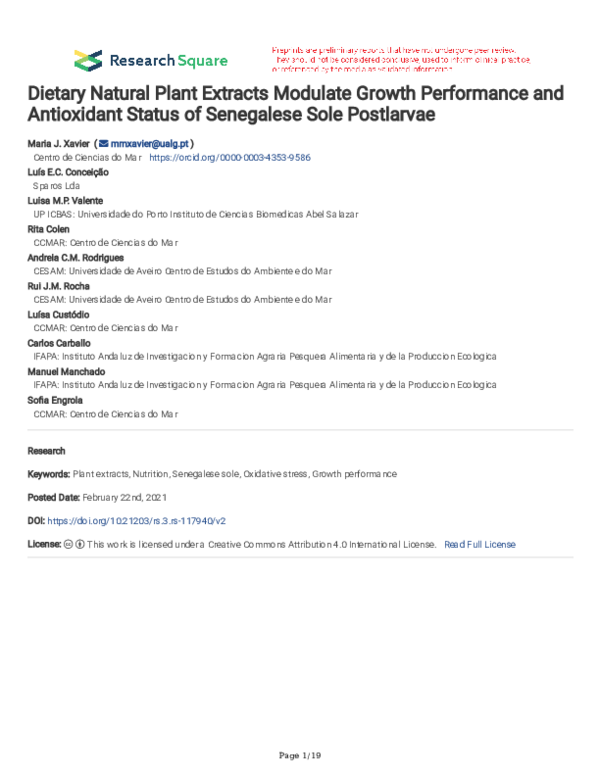(PDF) Dietary Natural Plant Extracts Modulate Growth Performance and ...