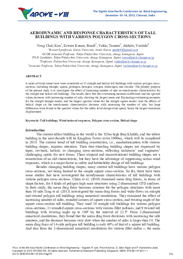 (PDF) Aerodynamic and Response Characteristics of Tall Buildings with ...