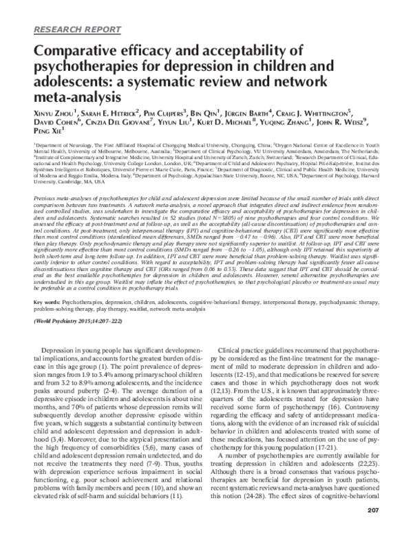(PDF) Comparative efficacy and acceptability of psychotherapies for ...
