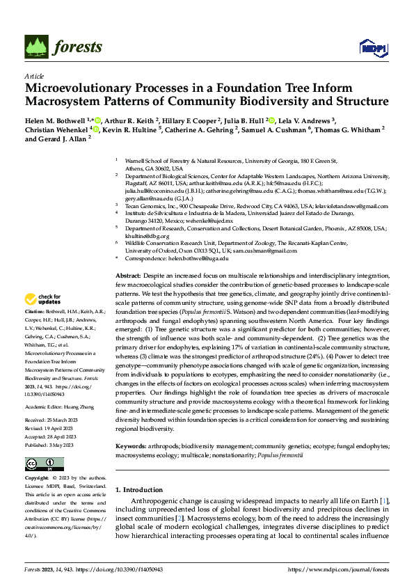 (PDF) Microevolutionary Processes in a Foundation Tree Inform ...